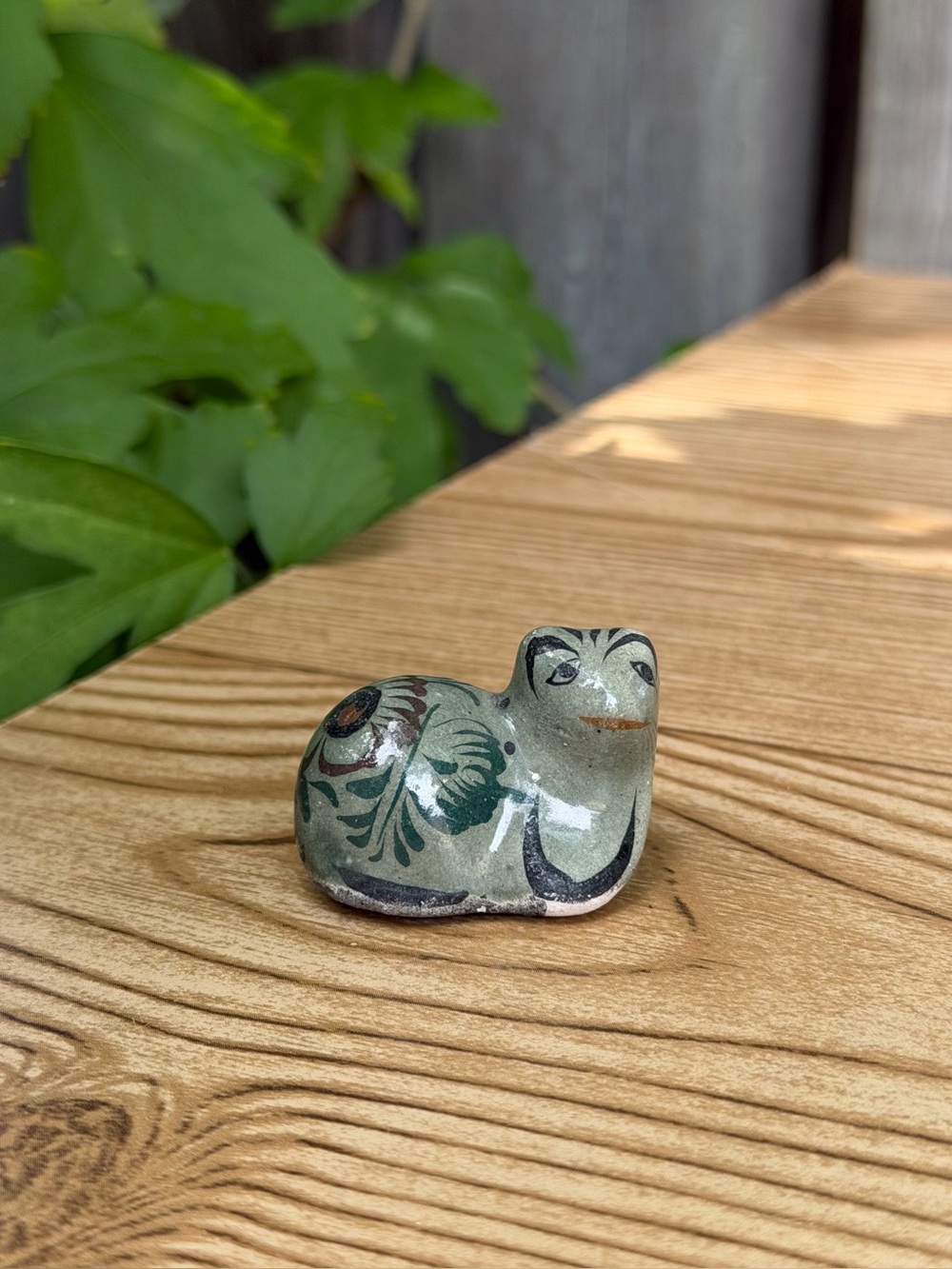 Tonala Mexico Mexican Folk Art Pottery Miniature Cat Figurine Hand Painted